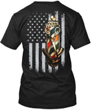 BARBER POLE US FLAG T-SHİRT | UNİSEX